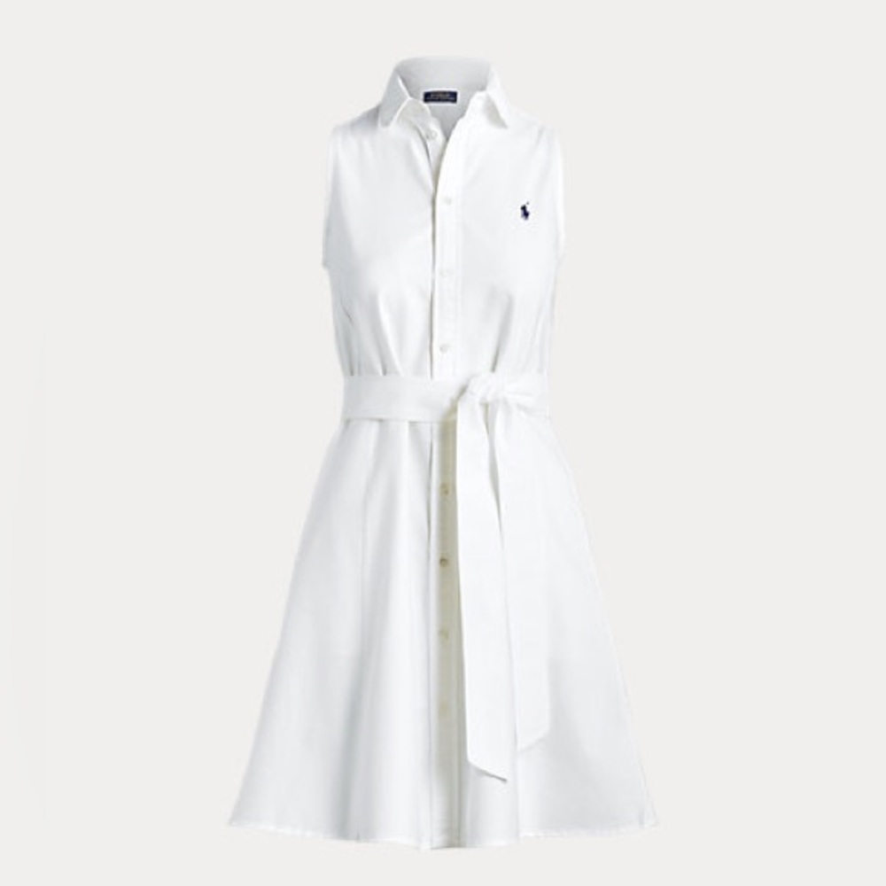 Polo Ralph Lauren Belted Oxford Sleeveless Shirtdress